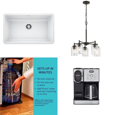 1 Pallet - 26 Pcs - Kitchen & Bath Fixtures, Bar Refrigerators & Water Coolers, Storage & Organization, Hardware - Damaged / Missing Parts / Tested NOT WORKING - Better Homes & Gardens, Mainstays, Primo Water, Blanco
