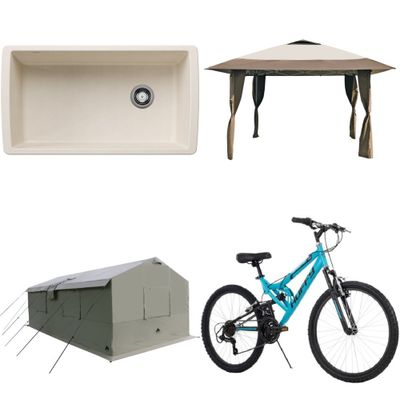 1 Pallet - 14 Pcs - Camping & Hiking, Kitchen & Bath Fixtures, Cycling & Bicycles - Untested Customer Returns