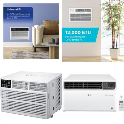 1 Pallet - 8 Pcs - Air Conditioners - Damaged / Missing Parts / Tested NOT WORKING - LG, WHIRLPOOL, Arctic Wind, Friedrich