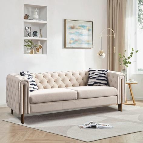TRUCKLOAD - Home Decor - Velvet Rolled Arm Sofa…